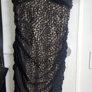 Black and Tan Polka Dot Dress